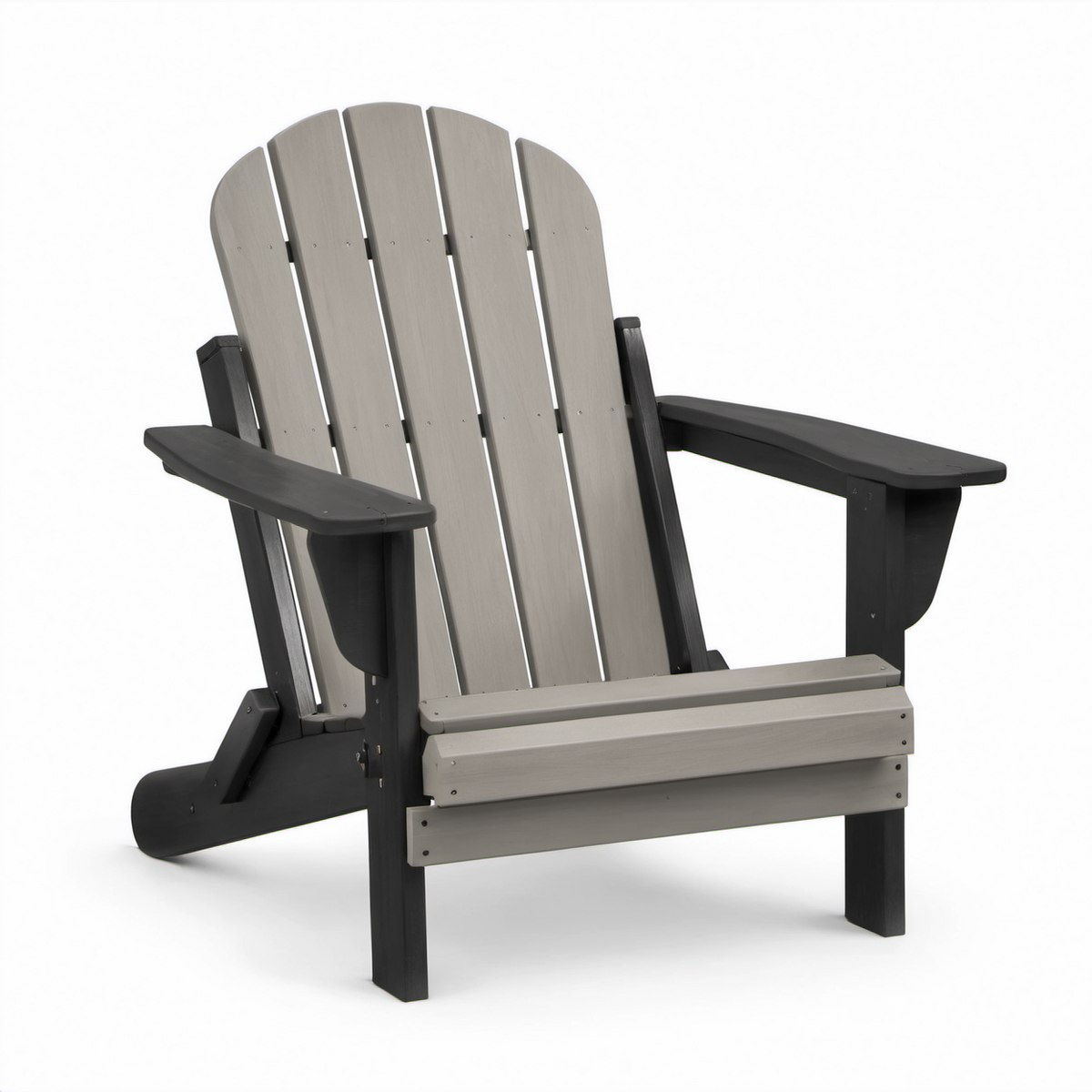 Adirondackstuhl Holzoptik Grau/Schwarz 90x80x85 cm