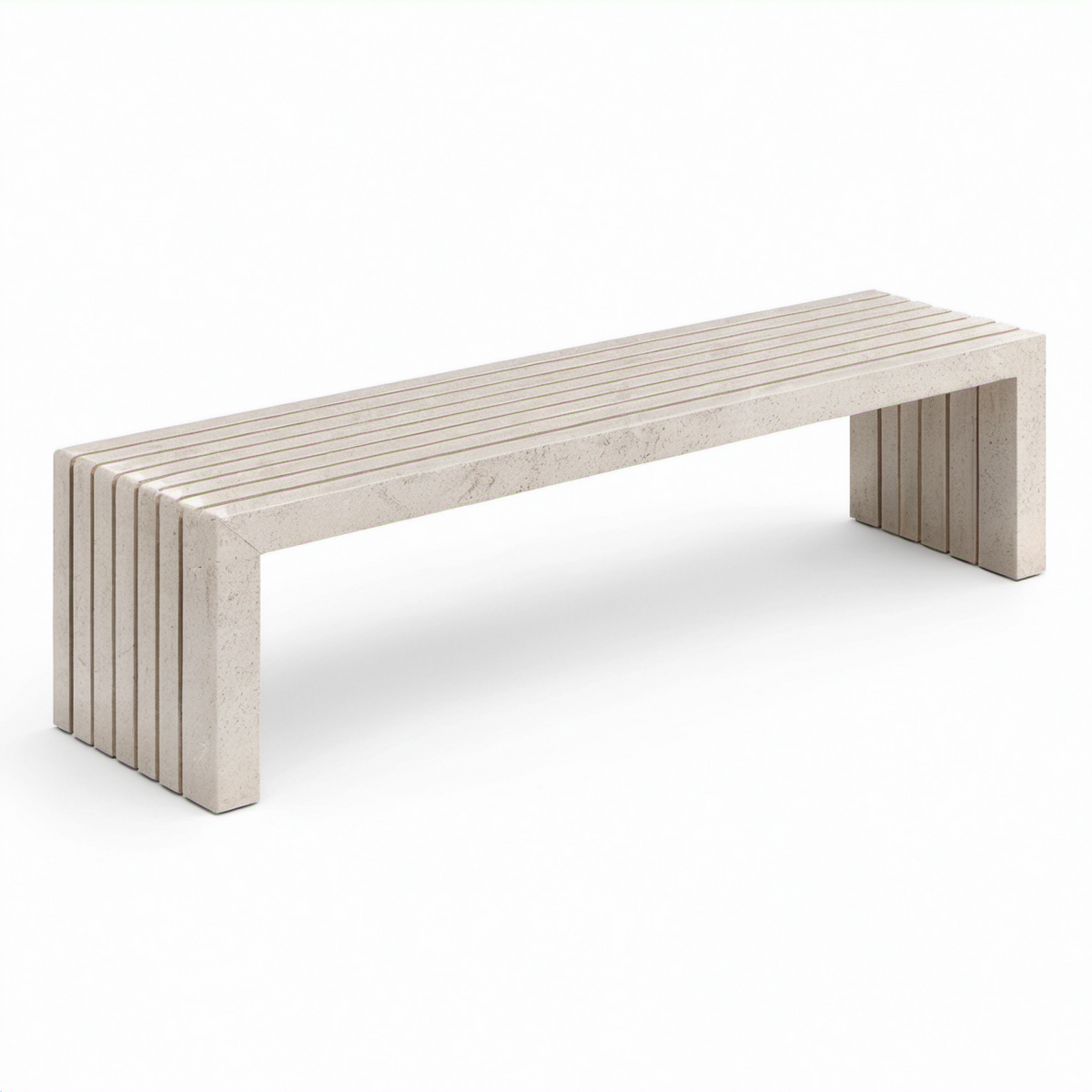 Faserbetonbank mit Rillen Beige 160x40x45 cm