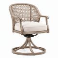 Drehsessel aus Aluminium und Rattan Beige