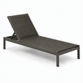Gartenliege Aluminium Verstellbar Grau Textilene 200x65x35cm