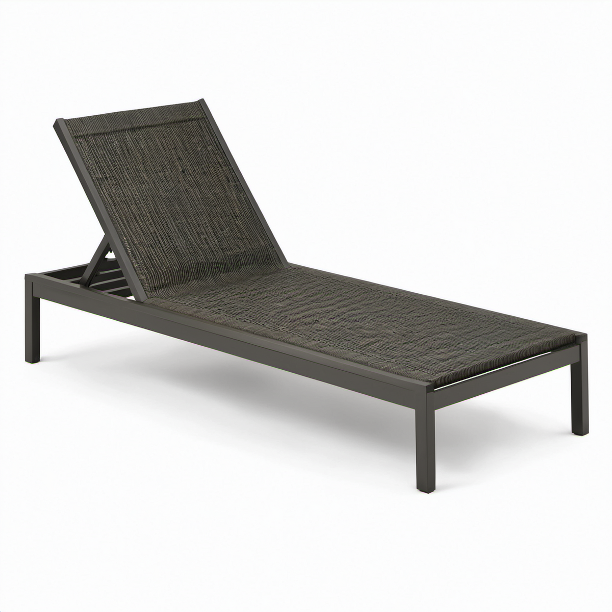 Gartenliege Aluminium Verstellbar Grau Textilene 200x65x35cm