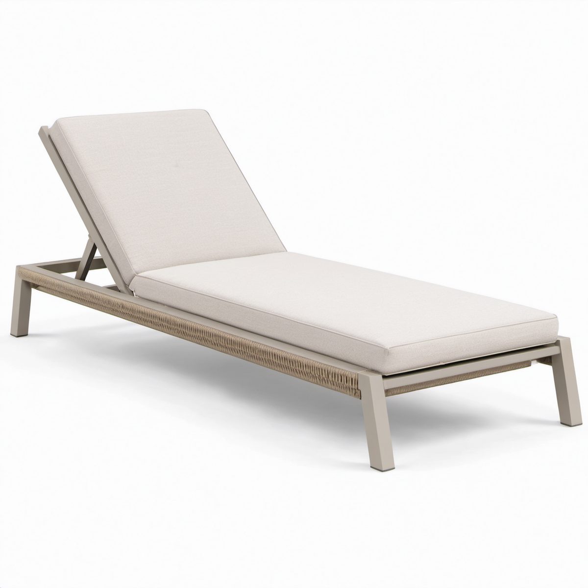 Gartenliege Aluminium Textilene Hellbeige