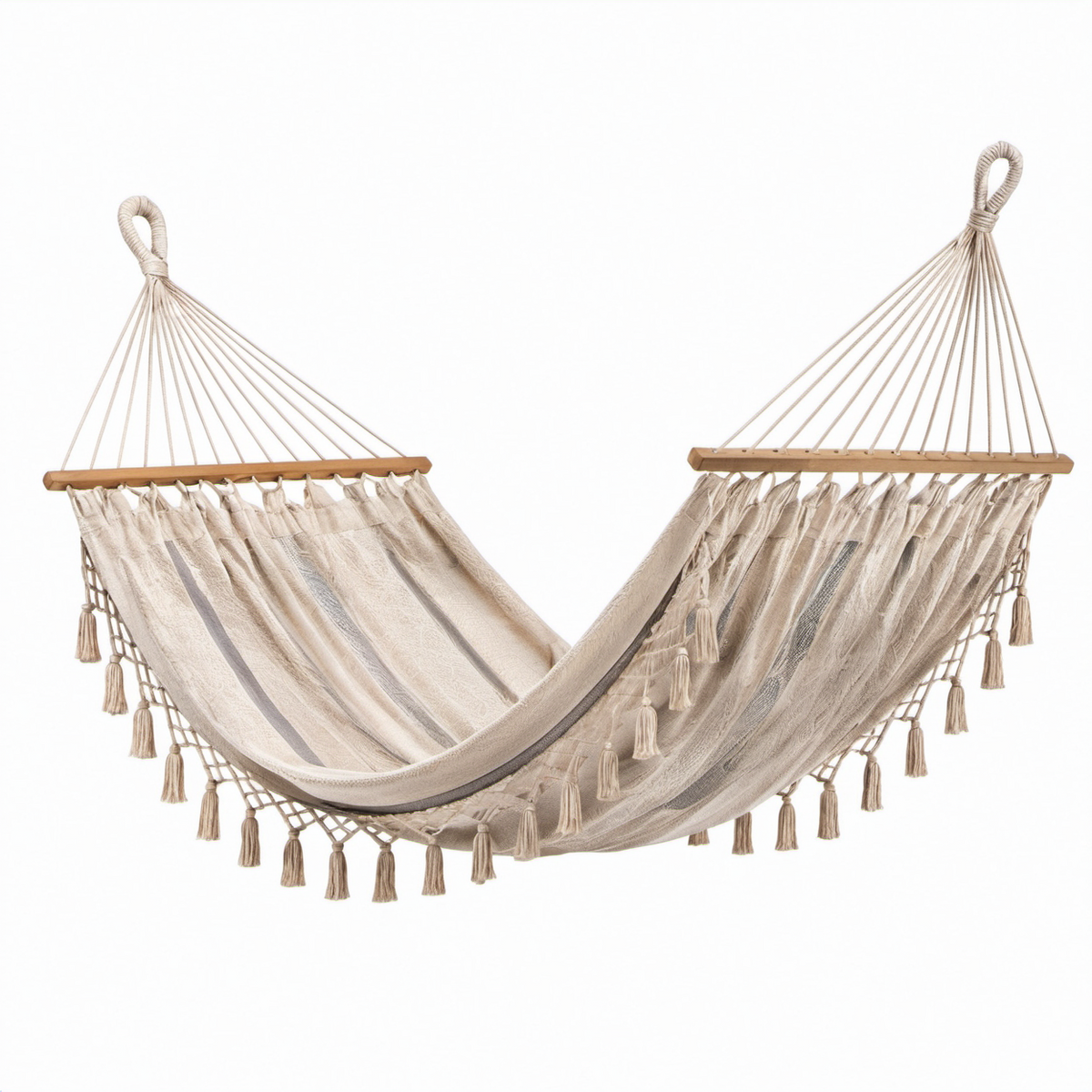 Hängematte Baumwolle Strukturiert Beige 200x150cm