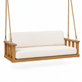 Hängesofa aus Teakholz mit cremefarbenem Bezug 200 cm