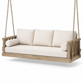 Holz Schaukelsitz mit Baumwollkissen Beige